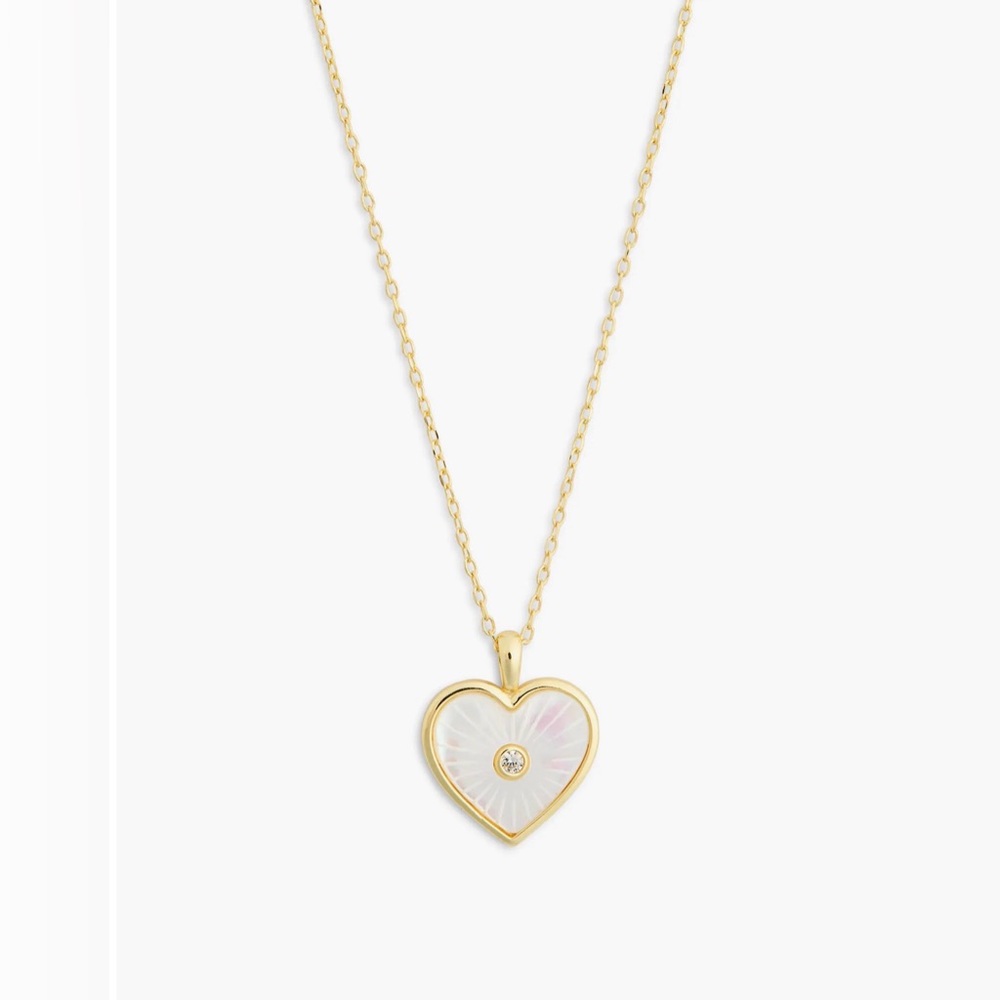Argento Vivo • Pave •Mother-of-Pearl Heart Necklace